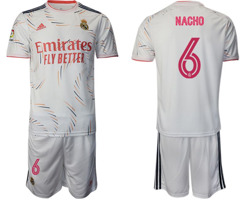 Men 2021-2022 Club Real Madrid home white #6 Adidas Soccer Jersey